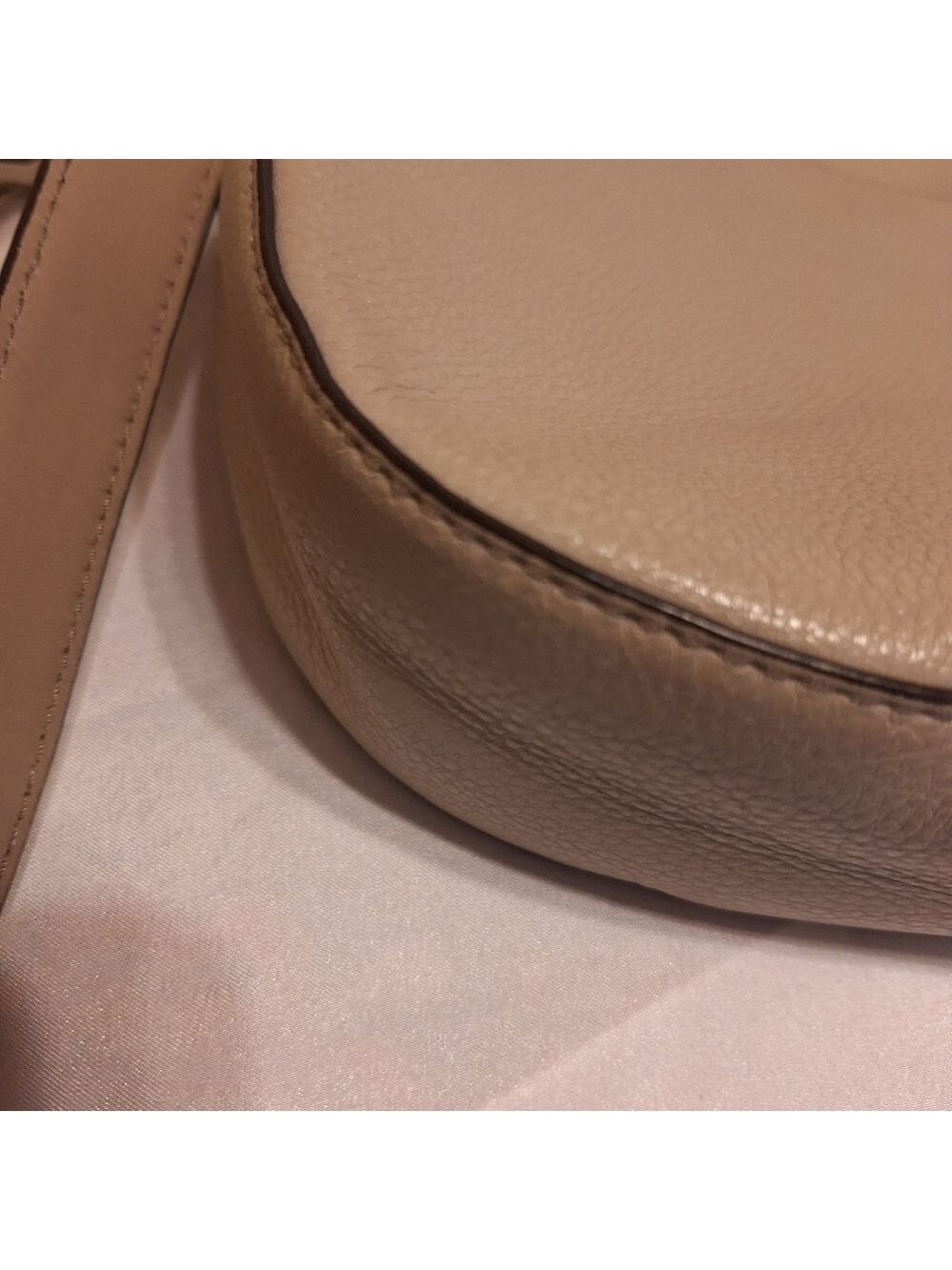Michael Kors Elsey gray leather saddle bag crossbody with Tassels 10x8 euc - Picture 8 of 13